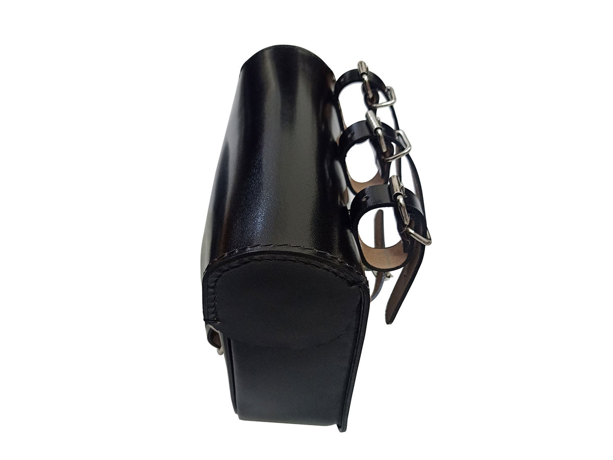 For Royal Enfield Classic Reborn 350 Genuine Leather Pannier Bags Glossy Black D7