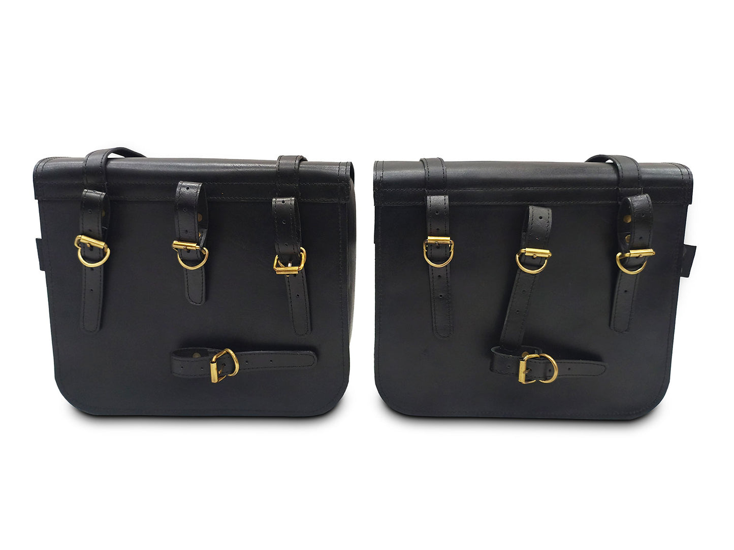 For Royal Enfield Classic Reborn 350 Genuine Leather Pannier Bags Black Color D12
