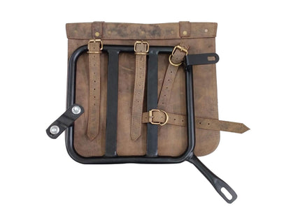 For Royal Enfield Classic Reborn 350 Genuine Leather Pannier Bags And Mounting D1