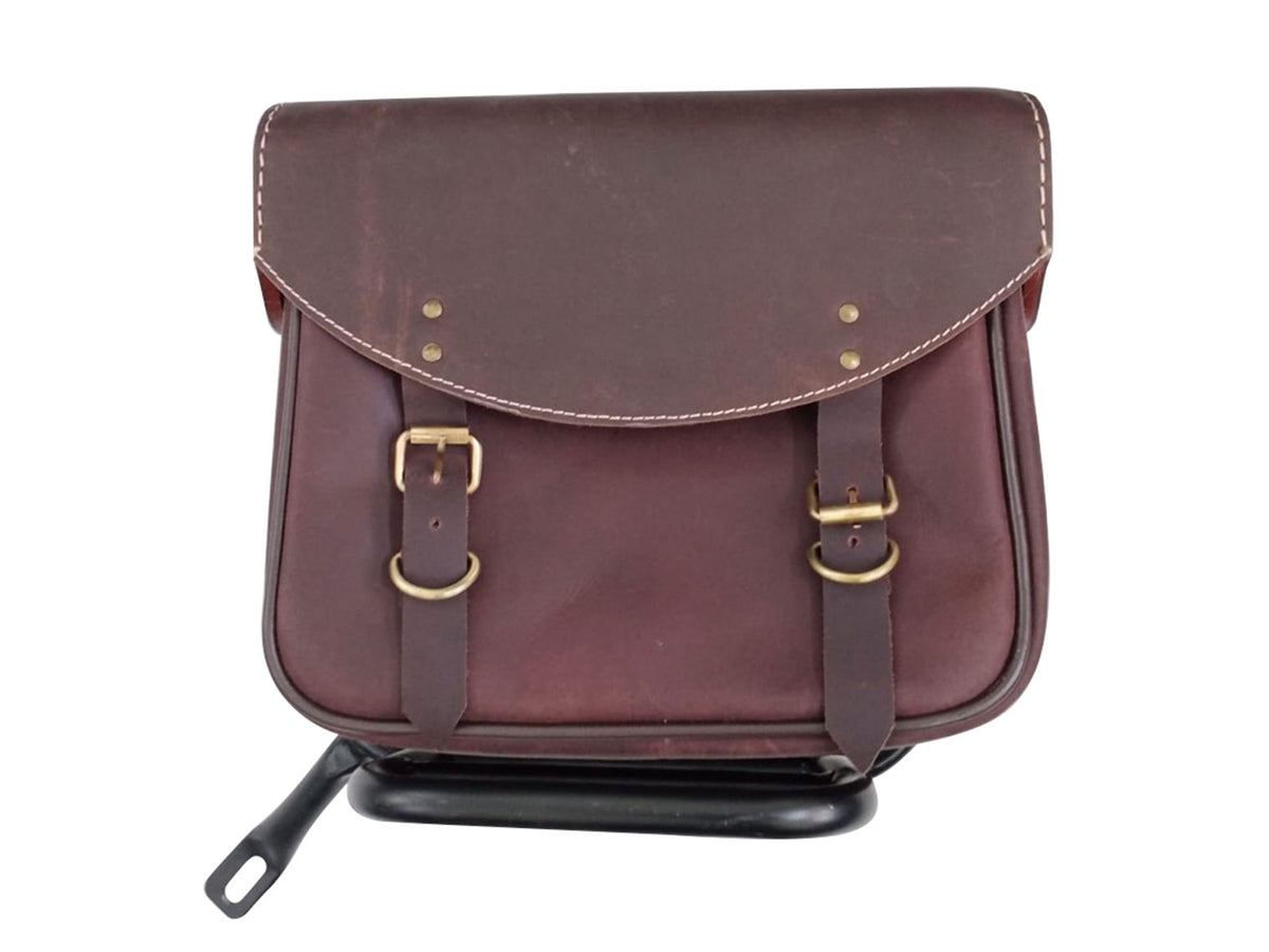 For Royal Enfield Classic Reborn 350 Genuine Leather Pannier Bags And Mounting D3