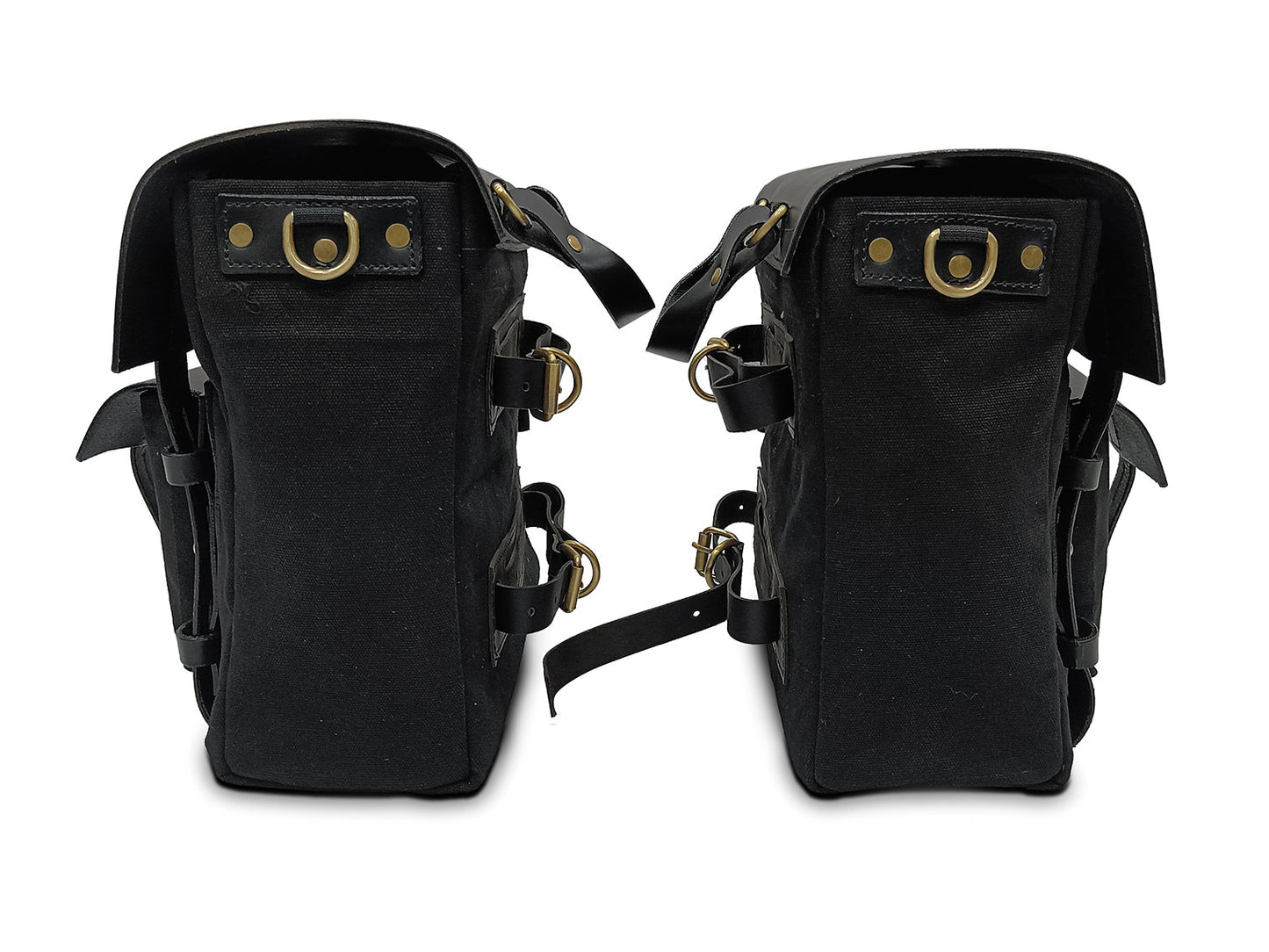 For Royal Enfield Classic Reborn 350 Leather & Canvas Pannier Bags And Mounting D6