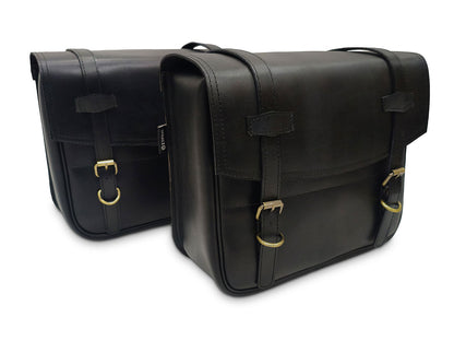 For Royal Enfield Classic Reborn 350 Genuine Leather Pannier Bags And Mounting D7