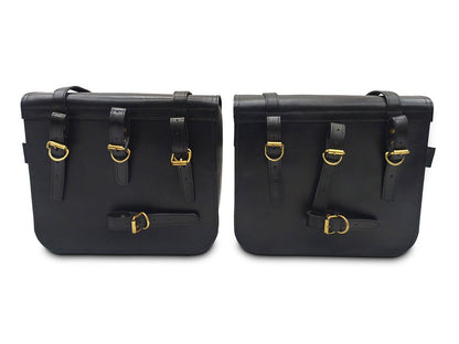 For Royal Enfield Classic Reborn 350 Genuine Leather Pannier Bags And Mounting D7