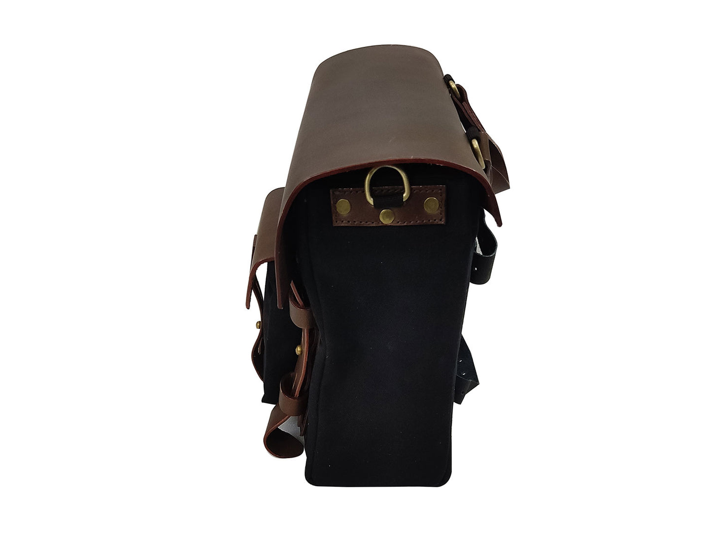 For Royal Enfield Classic Reborn 350 Leather & Canvas Pannier Bags And Mounting D10