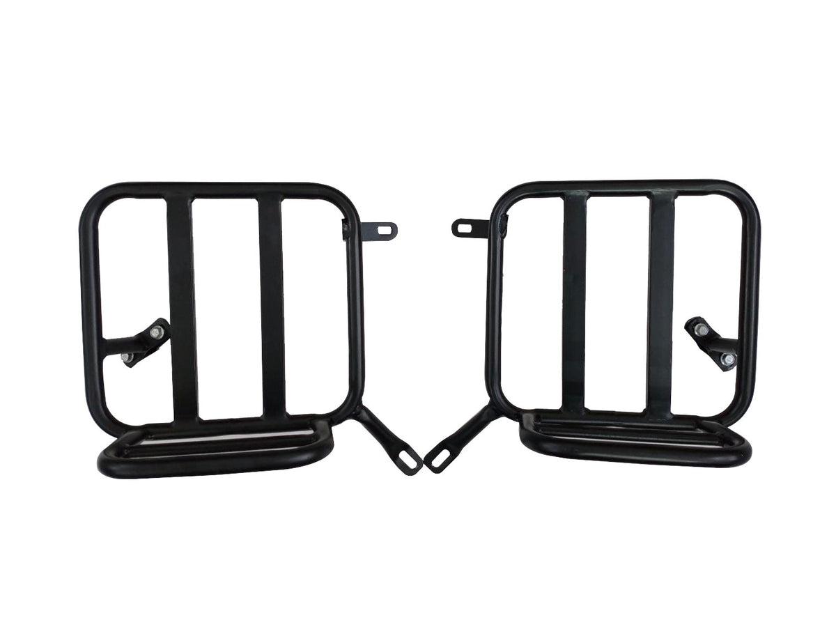 For Royal Enfield Classic Reborn 350 Leather & Canvas Pannier Bags And Mounting D10