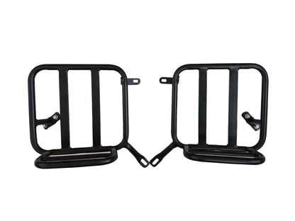 For Royal Enfield Classic Reborn 350 Leather & Canvas Pannier Bags And Mounting D10