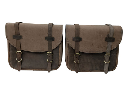 For Royal Enfield Classic Reborn 350 Genuine Leather Pannier Bags And Mounting D11