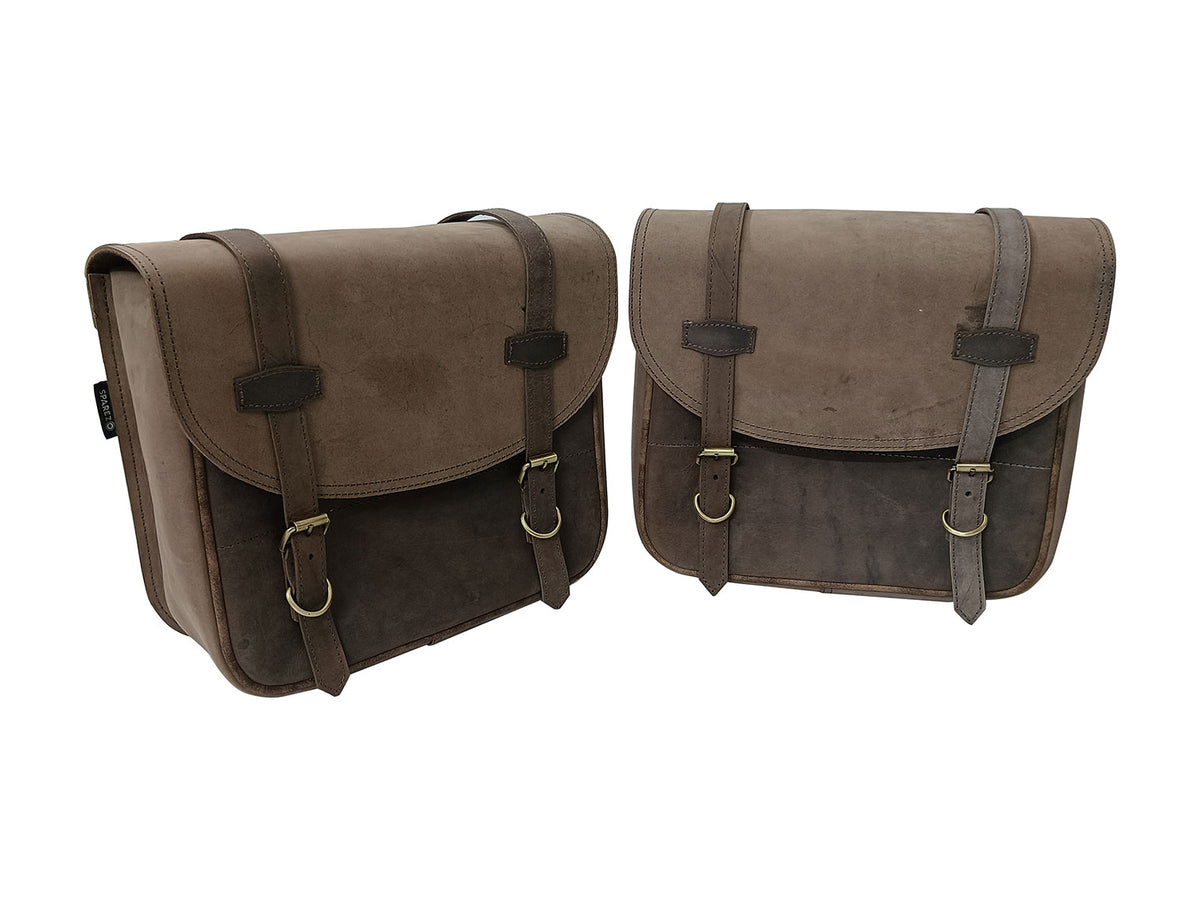 For Royal Enfield Classic Reborn 350 Genuine Leather Pannier Bags And Mounting D11