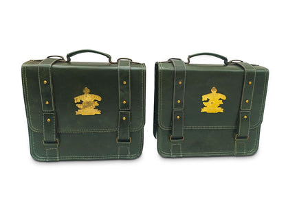 For Royal Enfield Classic Reborn 350 Genuine Leather Pannier Bags And Mounting D12