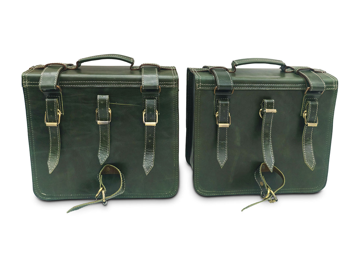 For Royal Enfield Classic Reborn 350 Genuine Leather Pannier Bags And Mounting D12