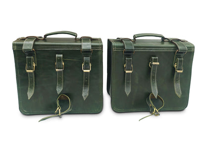 For Royal Enfield Classic Reborn 350 Genuine Leather Pannier Bags And Mounting D12