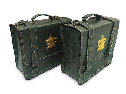 For Royal Enfield Classic Reborn 350 Genuine Leather Pannier Bags And Mounting D12