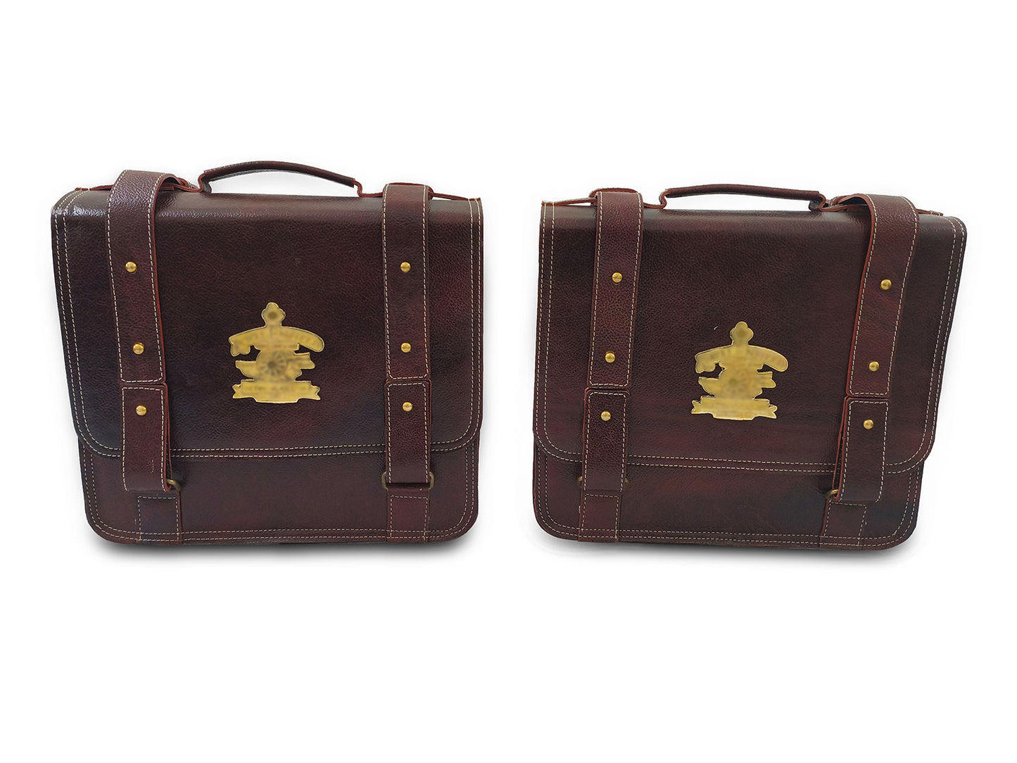 For Royal Enfield Classic Reborn 350 Genuine Leather Pannier Bags And Mounting D13
