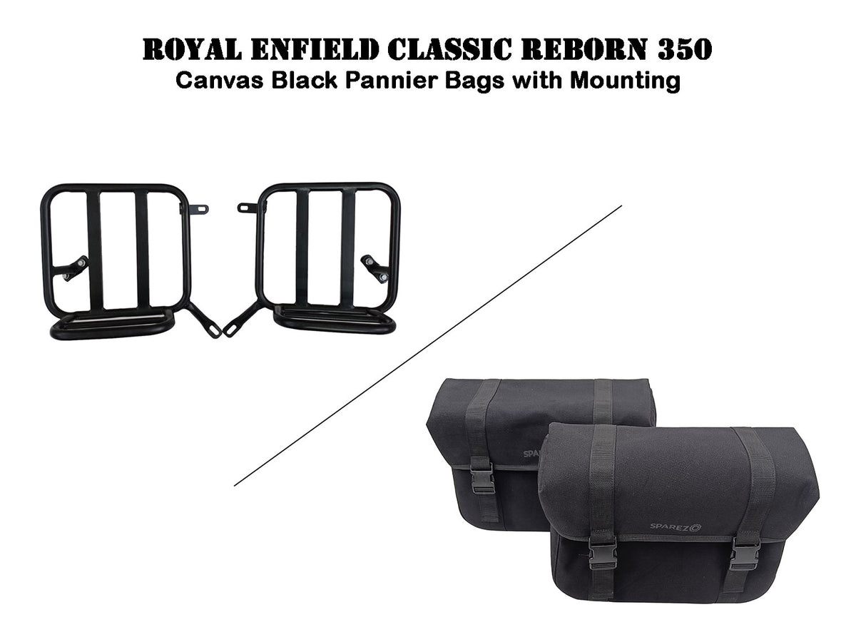 For Royal Enfield Classic Reborn 350 Canvas Pannier Bags And Mounting D14