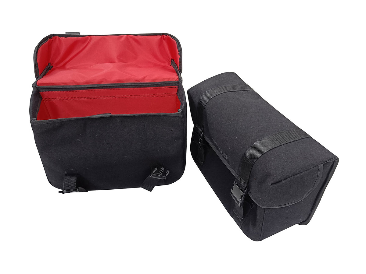 For Royal Enfield Classic Reborn 350 Canvas Pannier Bags And Mounting D14