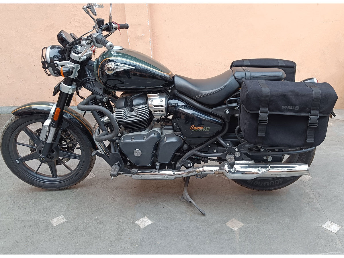 For Royal Enfield Classic Reborn 350 Canvas Pannier Bags And Mounting D14