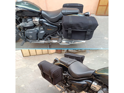 For Royal Enfield Classic Reborn 350 Canvas Pannier Bags And Mounting D14