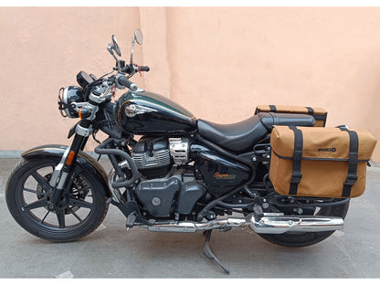 For Royal Enfield Classic Reborn 350 Canvas Pannier Bags And Mounting D15
