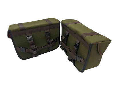 For Royal Enfield Classic Reborn 350 Canvas Pannier Bags And Mounting D16