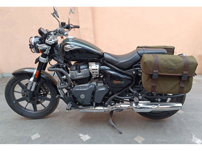 For Royal Enfield Classic Reborn 350 Canvas Pannier Bags And Mounting D16