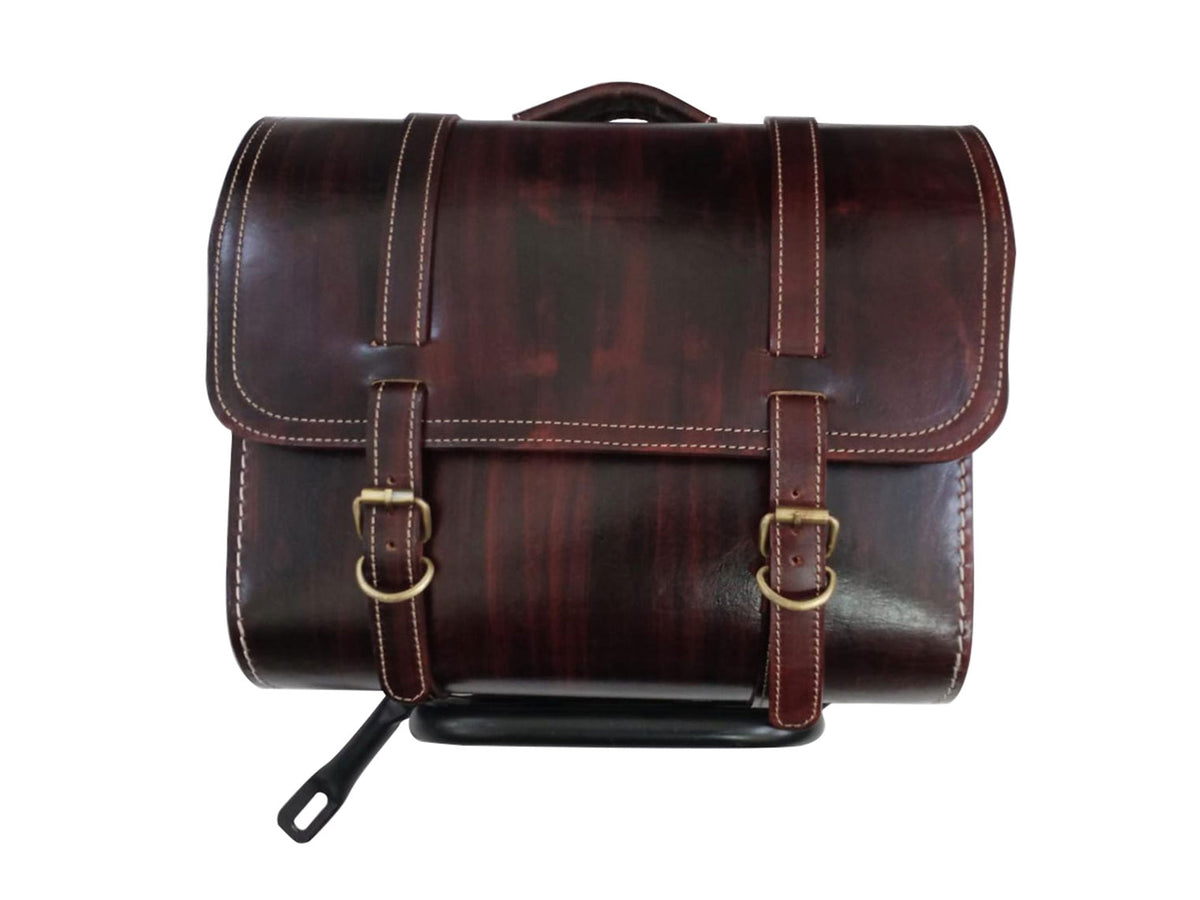 For Royal Enfield Classic Reborn 350 Genuine Leather Pannier Bags And Mounting D17