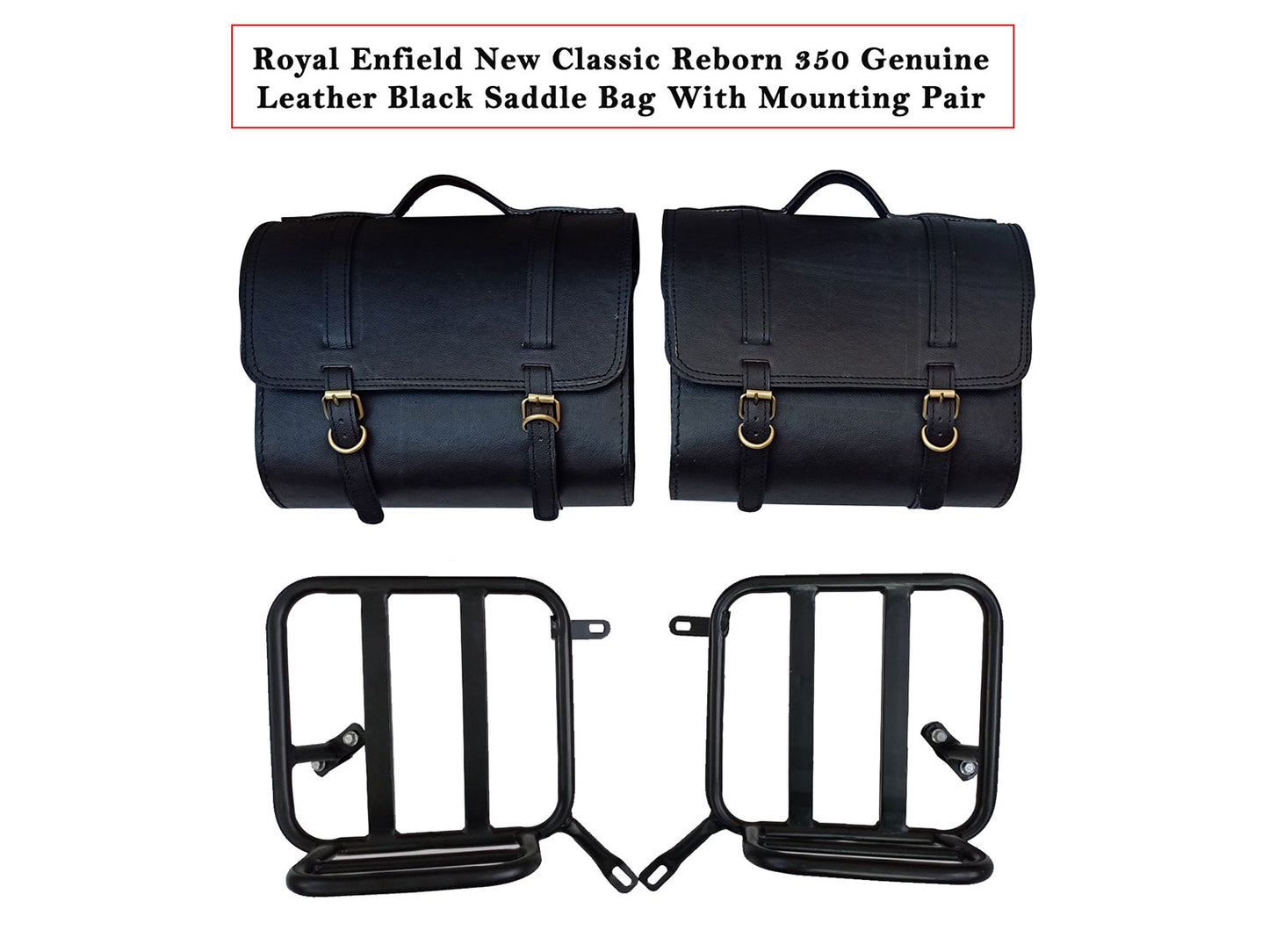 For Royal Enfield Classic Reborn 350 Genuine Leather Pannier Bags And Mounting D19