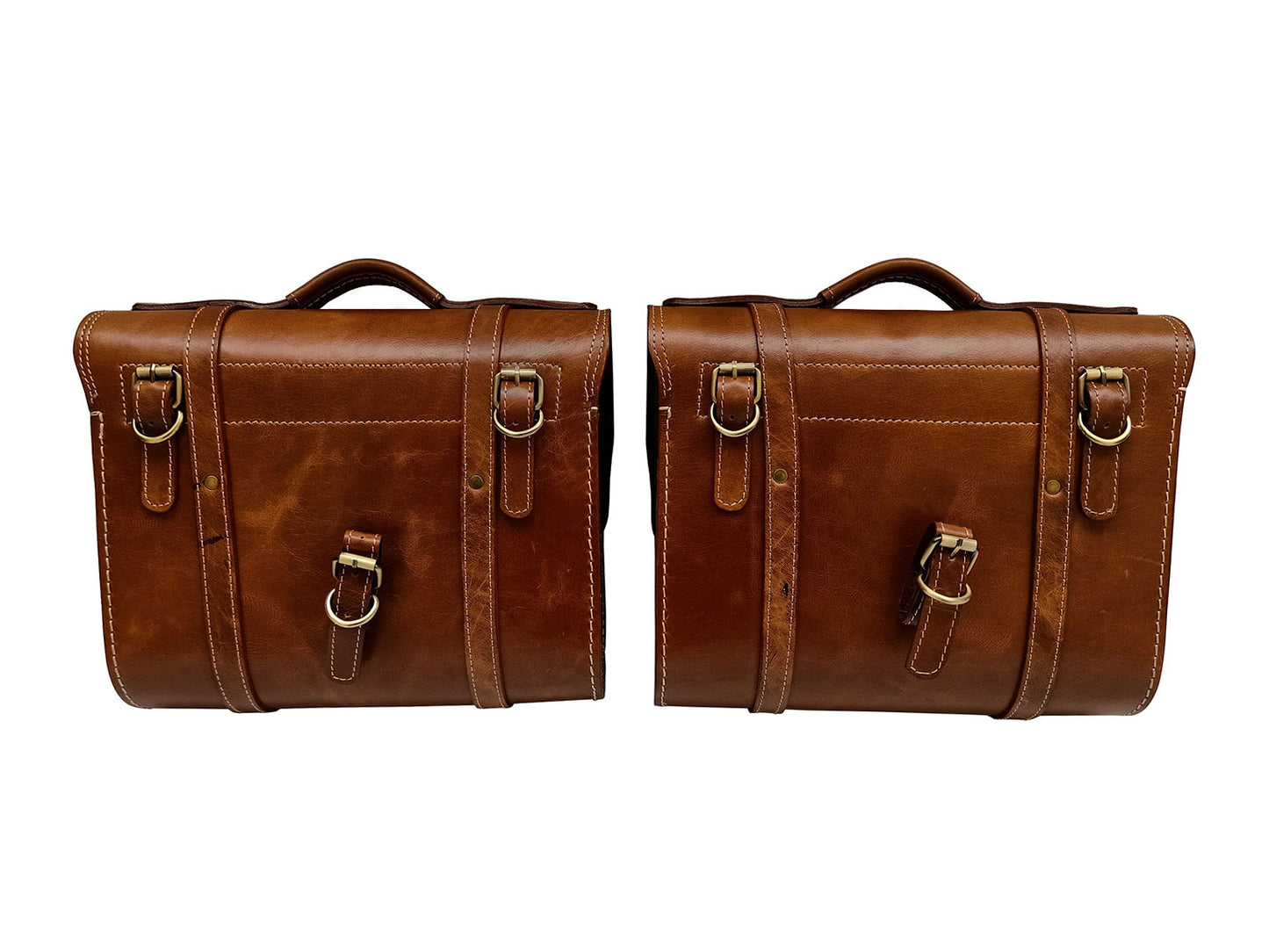 For Royal Enfield Classic Reborn 350 Genuine Leather Pannier Bags And Mounting D20