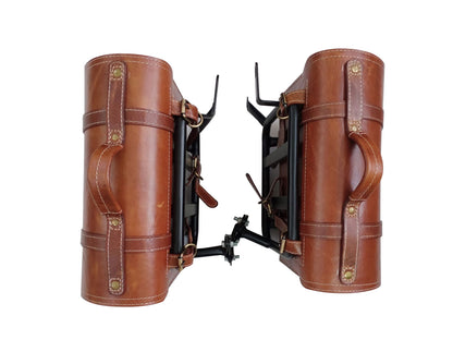 For Royal Enfield Classic Reborn 350 Genuine Leather Pannier Bags And Mounting D20