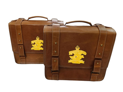 For Royal Enfield Classic Reborn 350 Genuine Leather Pannier Bags And Mounting D21