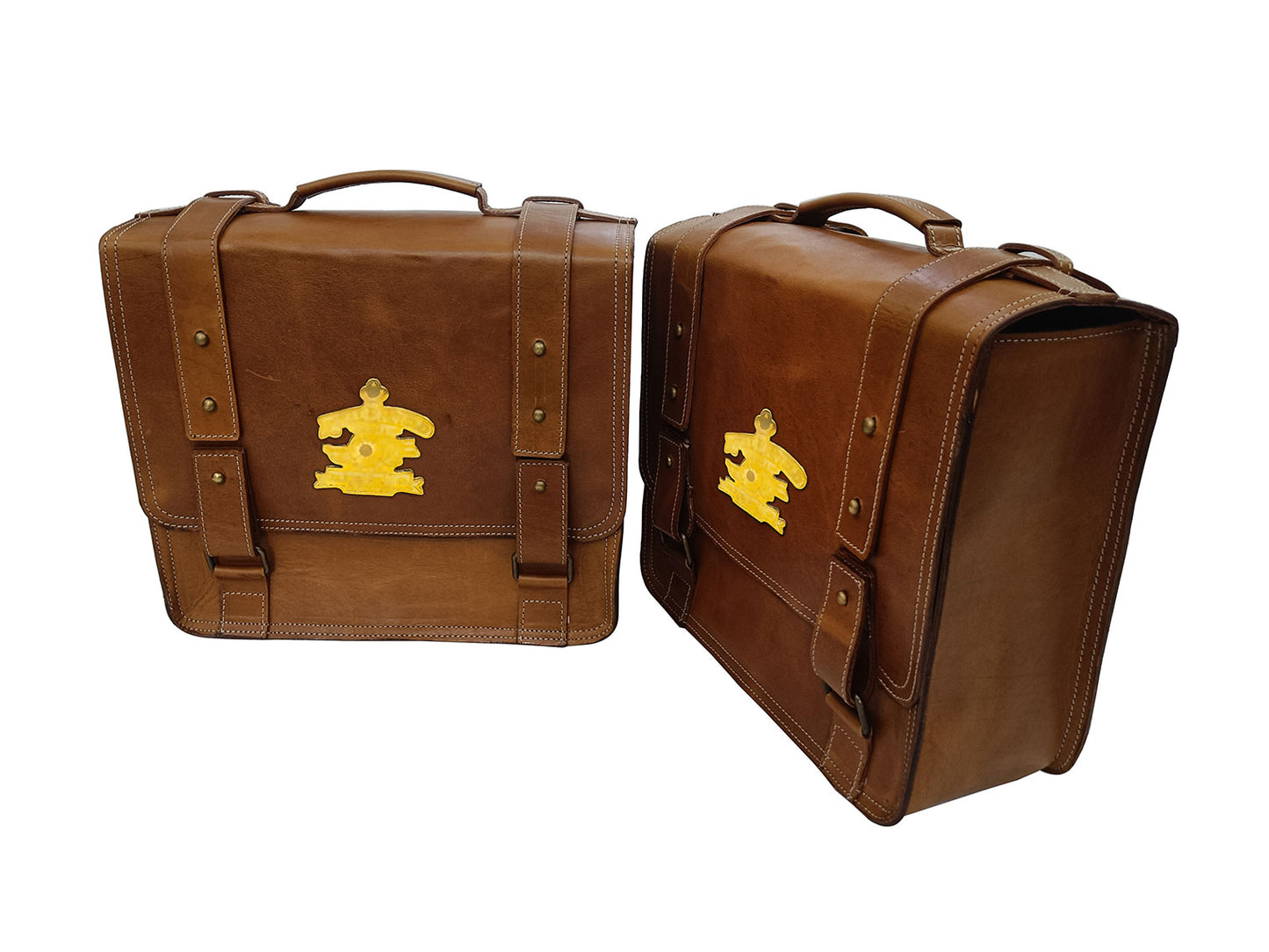 For Royal Enfield Classic Reborn 350 Genuine Leather Pannier Bags And Mounting D21