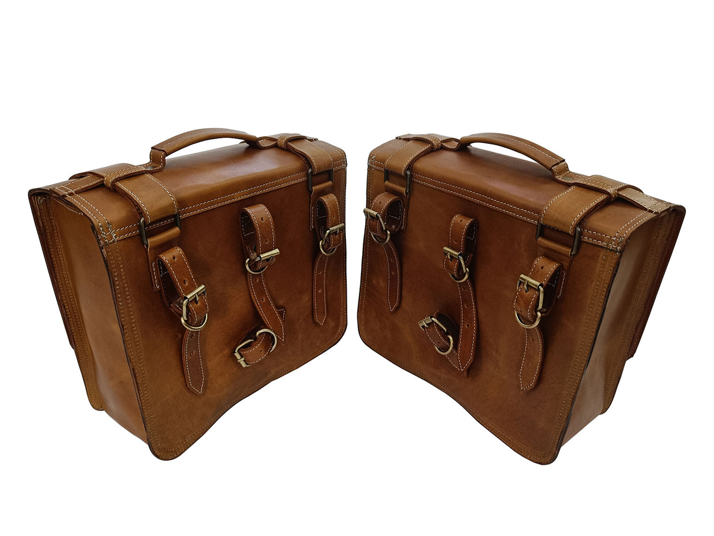 For Royal Enfield Classic Reborn 350 Genuine Leather Pannier Bags And Mounting D21