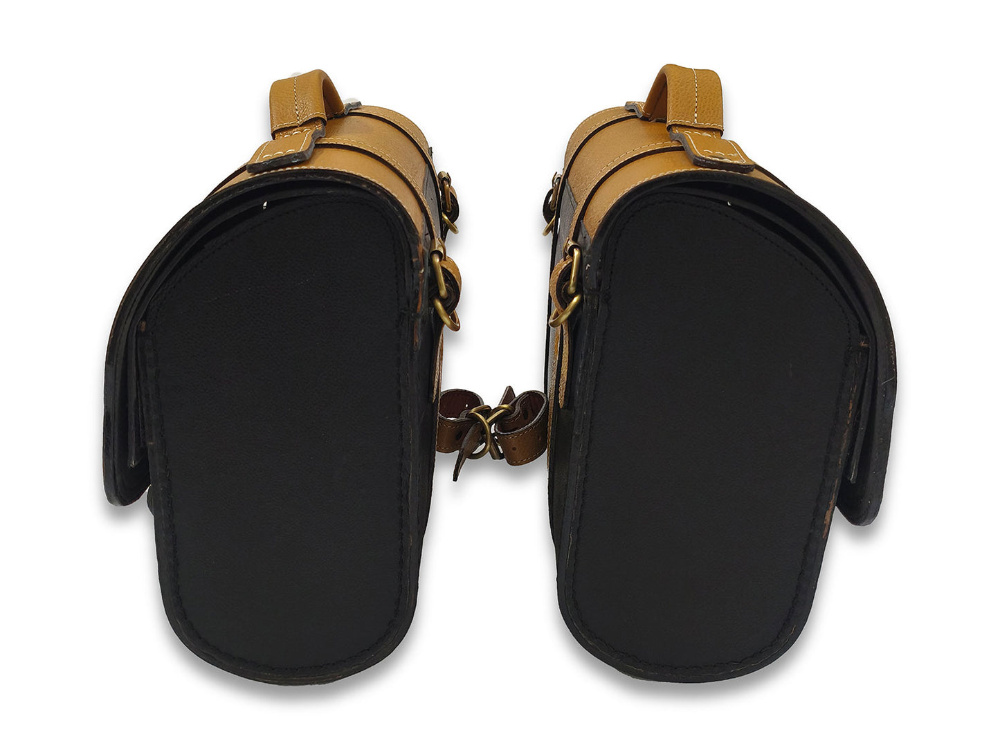 For Royal Enfield Classic Reborn 350 Genuine Leather Pannier Bags And Mounting D22