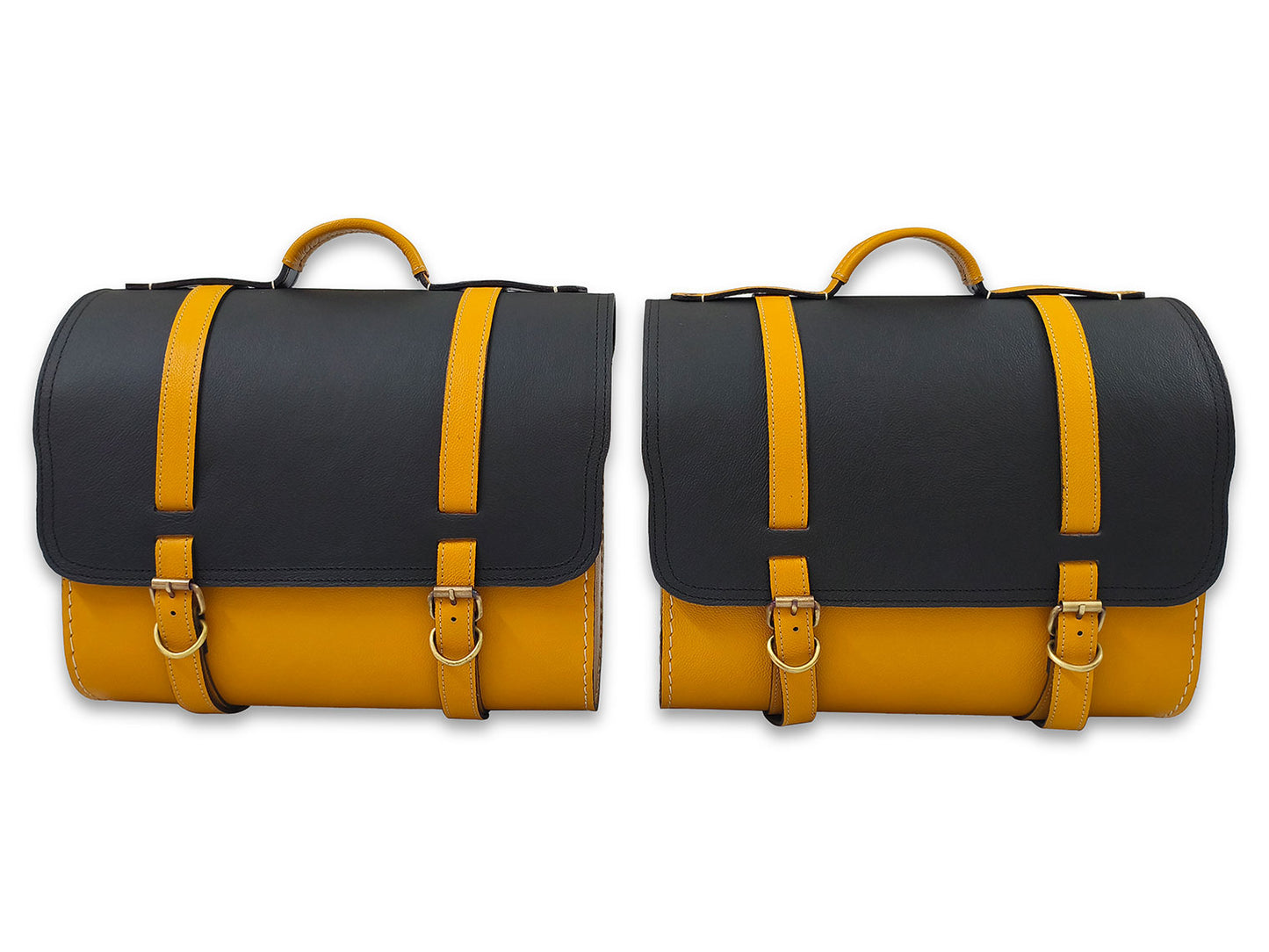 For Royal Enfield Classic Reborn 350 Genuine Leather Pannier Bags And Mounting D23