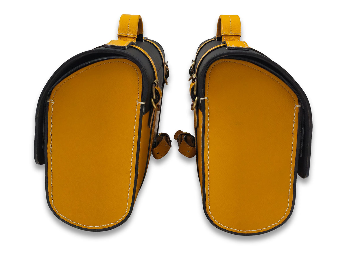 For Royal Enfield Classic Reborn 350 Genuine Leather Pannier Bags And Mounting D23