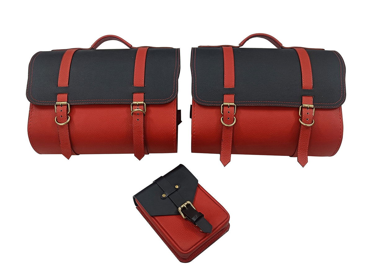 For Royal Enfield Classic Reborn 350 Pannier Bags With Tank Pouch & Mounting D3