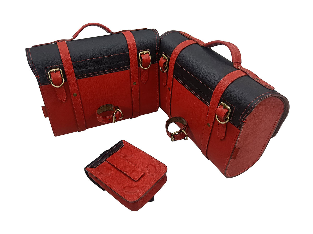 For Royal Enfield Classic Reborn 350 Pannier Bags With Tank Pouch & Mounting D3