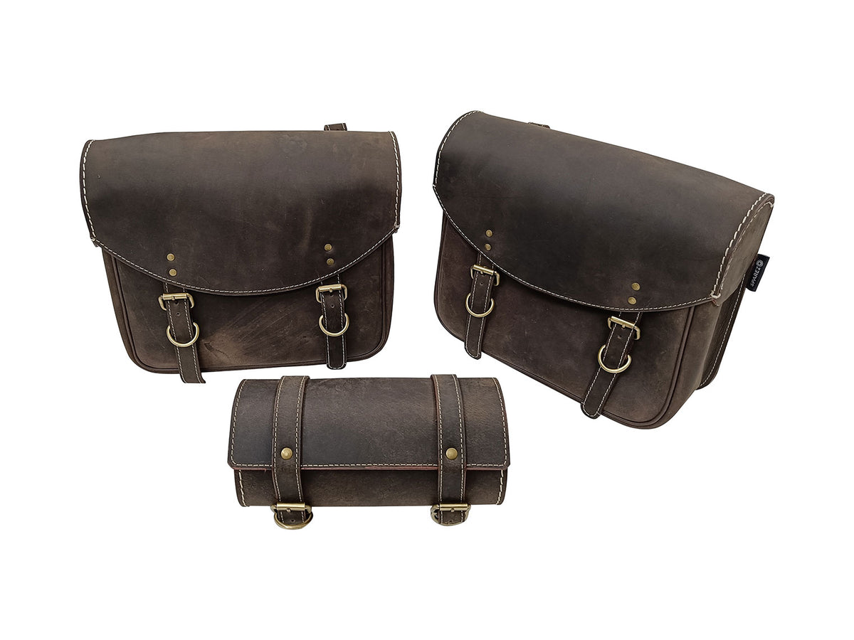 For Royal Enfield Classic Reborn 350 Leather Tool Bag, Pannier Bags & Mounting