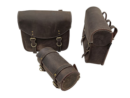 For Royal Enfield Classic Reborn 350 Leather Tool Bag, Pannier Bags & Mounting