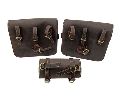 For Royal Enfield Classic Reborn 350 Leather Tool Bag, Pannier Bags & Mounting