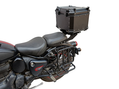 Fit For Royal Enfield Classic Reborn 350 Pannier Bags With Rails & Top Box Black