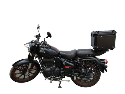 Fit For Royal Enfield Classic Reborn 350 Pannier Bags With Rails & Top Box Black