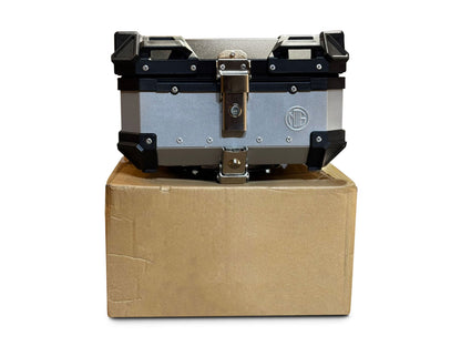 For Royal Enfield Classic Reborn 350 Pannier Top Box Black & Silver 25L