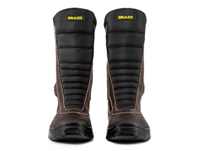 For Royal Enfield Genuine Orazo IBIS Trail Riding Motorcycle Leather Boots Cocoa