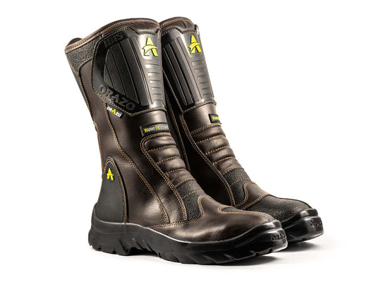 For Royal Enfield Genuine Orazo IBIS Sport Riding Motorcycle Leather Boots Cocoa