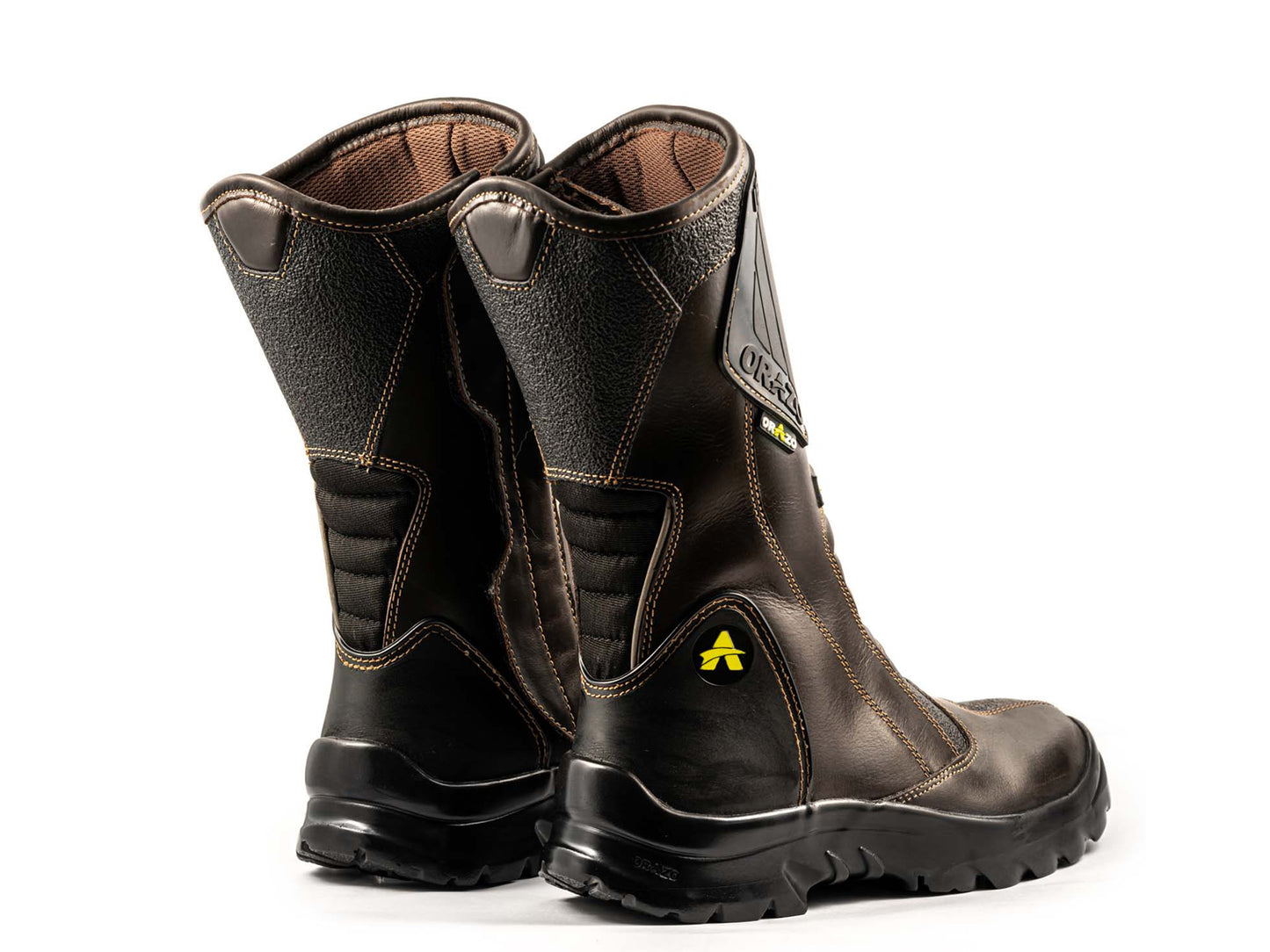 For Royal Enfield Genuine Orazo IBIS Sport Riding Motorcycle Leather Boots Cocoa