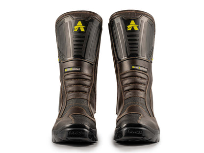 For Royal Enfield Genuine Orazo IBIS Sport Riding Motorcycle Leather Boots Cocoa
