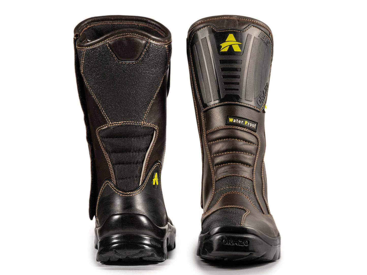 For Royal Enfield Genuine Orazo IBIS Sport Riding Motorcycle Leather Boots Cocoa