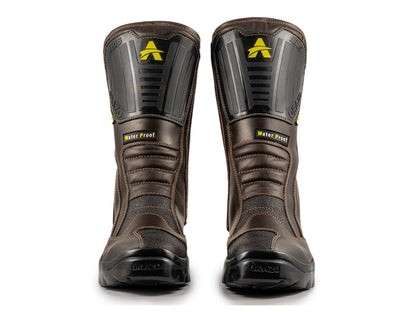 For Royal Enfield Genuine Orazo IBIS Sport Riding Motorcycle Leather Boots Cocoa