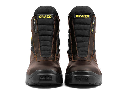 For Royal Enfield Genuine Orazo PICUS Trail Riding Motorcycle Leather Boots Cocoa