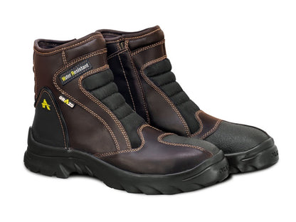 For Royal Enfield Genuine Orazo PICUS Sport Riding Motorcycle Leather Boots Cocoa